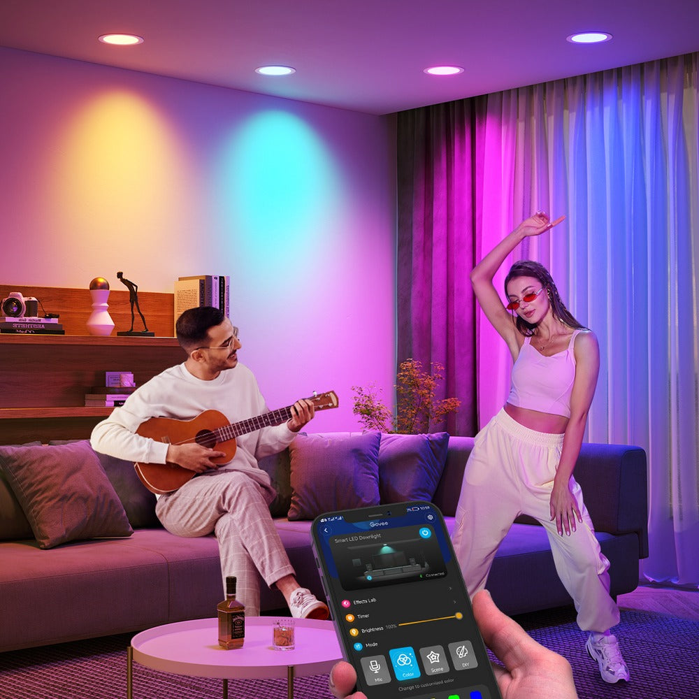 Refurbished Govee 6 Inch Smart RGBWW Recessed Lights 4 Pack