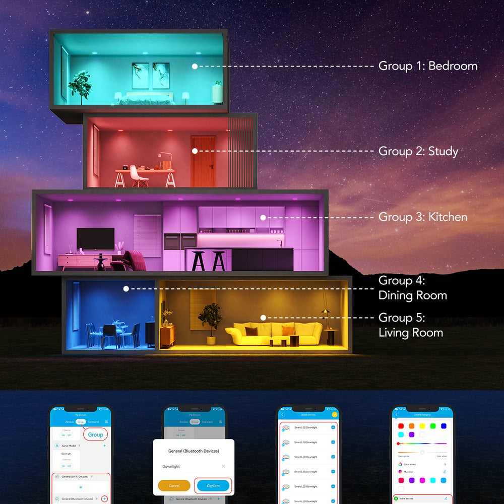 Govee 6-Inch Smart RGBWW Recessed Lights