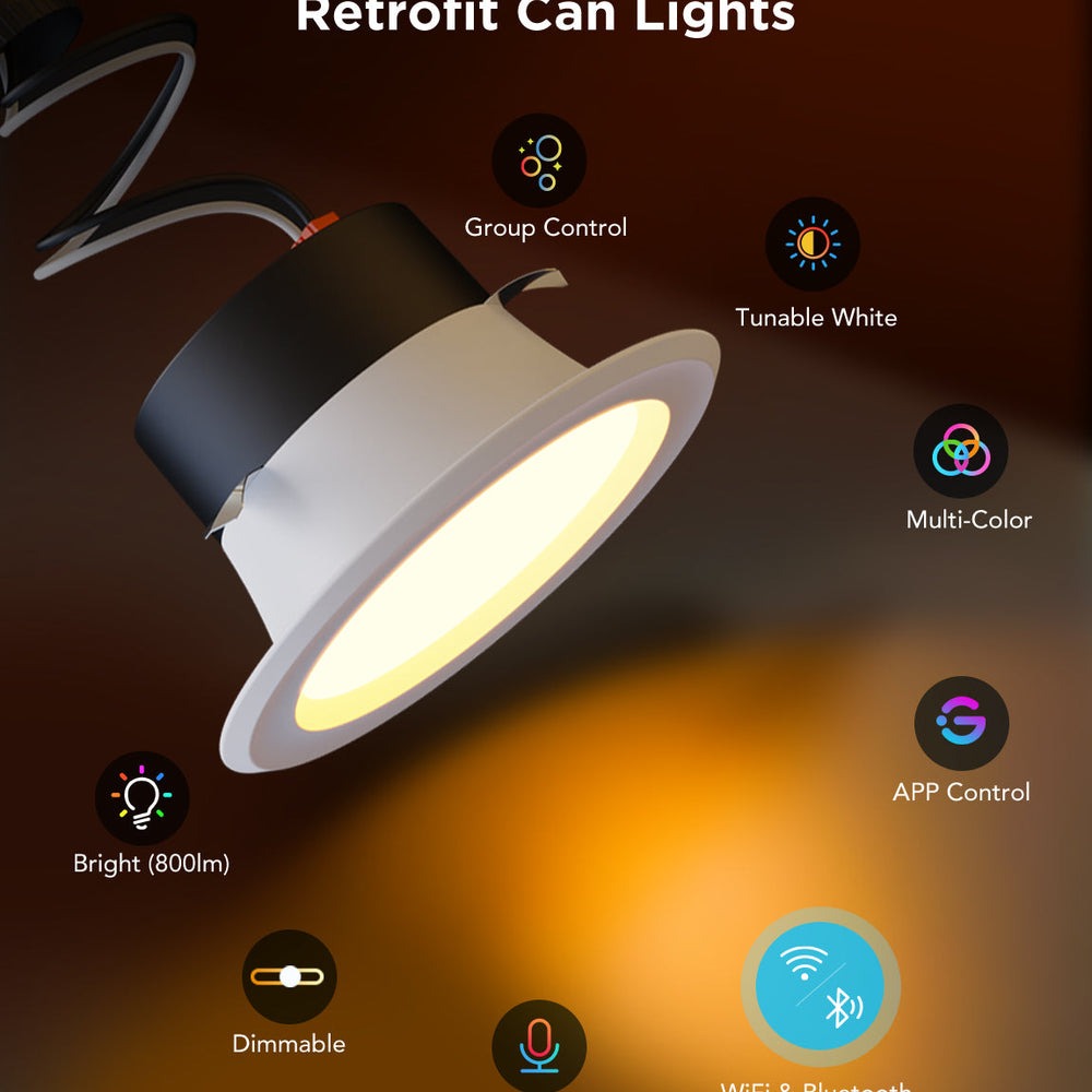 Govee 6-Inch Smart Retrofit Recessed Can Lights