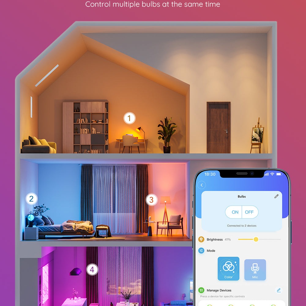 Govee A19 Smart LED Light Bulbs E26 800lm