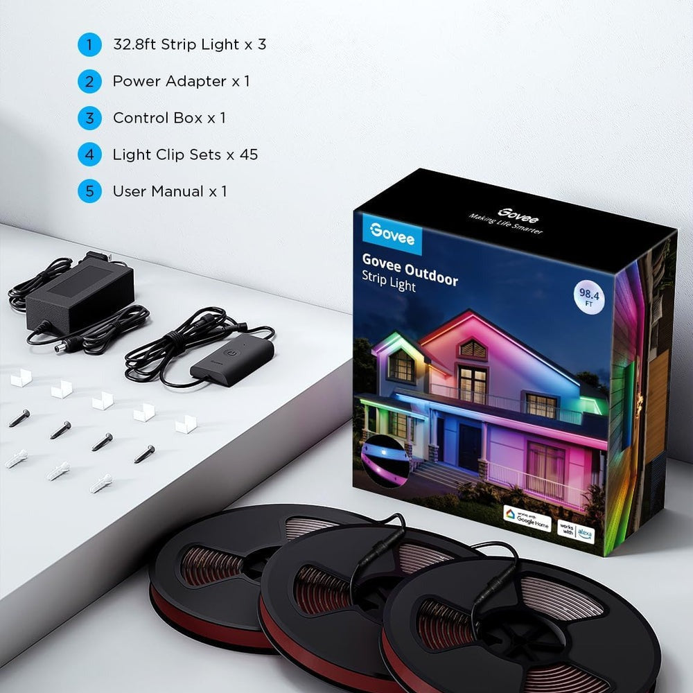 Govee Wi-Fi RGBIC Outdoor Strip Lights