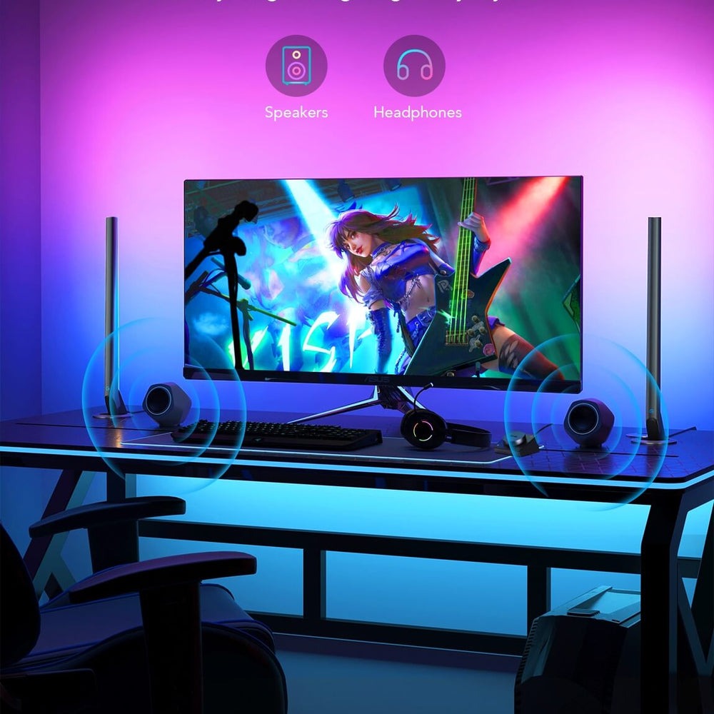 Refurbished Govee RGBIC Wi-Fi Gaming Light Bars with Smart Controller